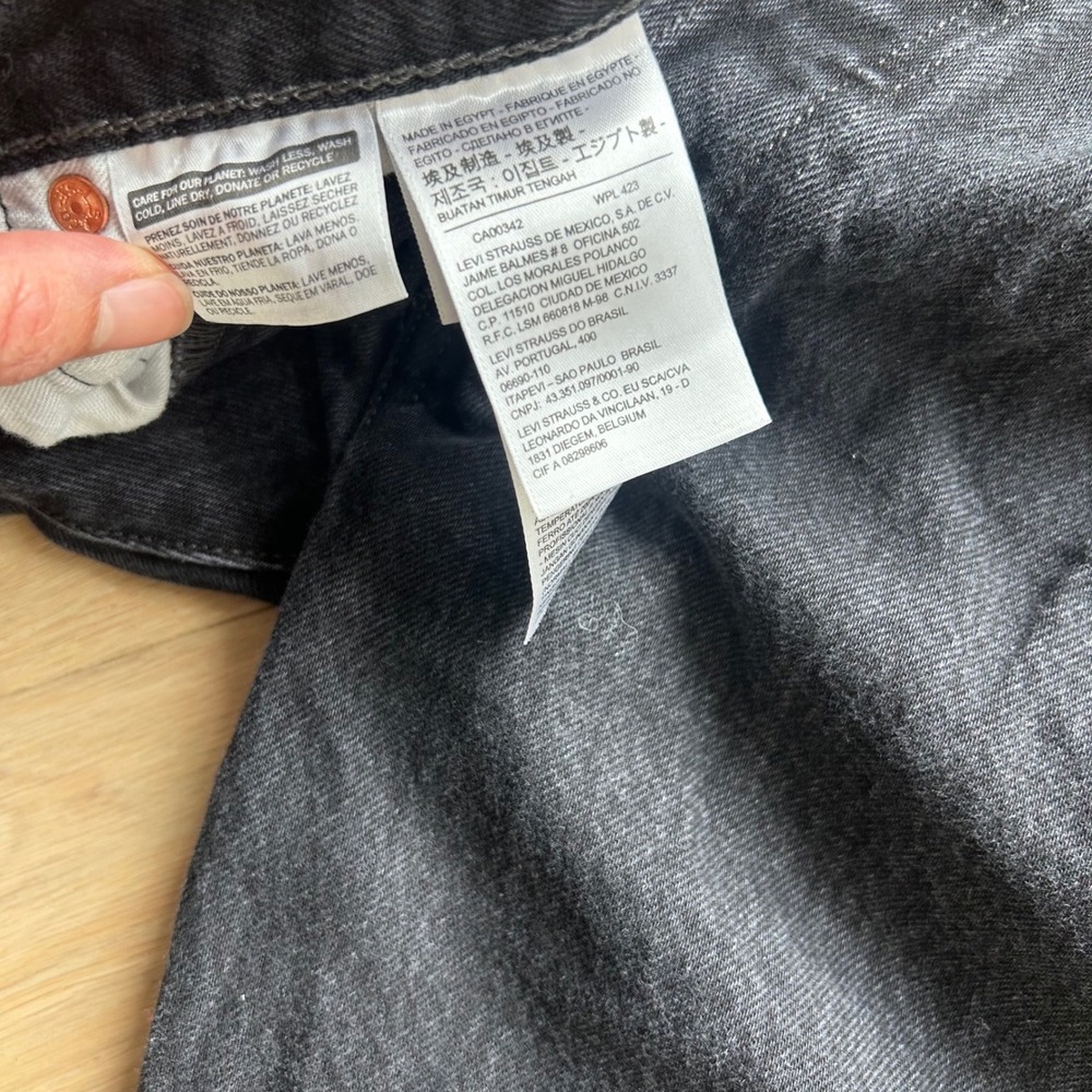 Levi's 501 Original Fit Jeans Mens 32x32 Black Straight Leg Button Fly Denim - Picture 9 of 11